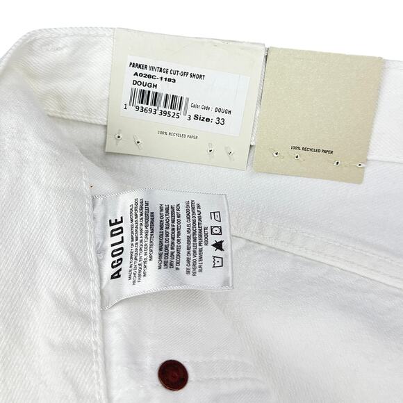 NWT AGOLDE Parker Vintage Cut-Off Short In Dough Size 33 - Picture 6 of 9